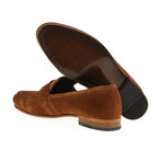 Genuine Suede Leather Single Monk Strap Shoes // Cinnamon (Euro: 40)