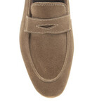 Genuine Suede Leather Penny Loafers // Beige (Euro: 43)