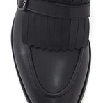 Genuine Leather Fringed Shoes // Black (Euro: 44)