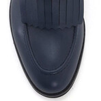 Genuine Leather Fringed Shoes // Navy Blue (Euro: 43)