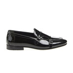 Genuine Leather Double Monk Strap Shoes // Patent Leather // Black (Euro: 43)