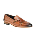 Genuine Leather Double Monk Strap Shoes // Tan (Euro: 45)