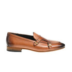 Genuine Leather Double Monk Strap Shoes // Tan (Euro: 41)