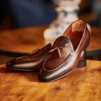 Genuine Leather Tassel Loafers // Brown (Euro: 42)