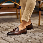 Genuine Leather Tassel Loafers // Brown (Euro: 45)