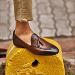 Genuine Leather Tassel Loafers // Brown (Euro: 41)