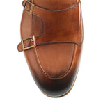 Genuine Leather Double Monk Strap Shoes // Tan (Euro: 42)