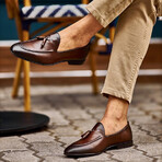 Genuine Leather Tassel Loafers // Brown (Euro: 41)