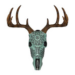 Los Azulejos Trophy Head Antlers Anejo 750 ml // Green