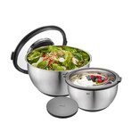 Food Storage Bowl Set + Splash Guard Lids // 2 Pc