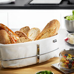 Bread Basket White Oval