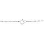 14K White Gold Lab-Grown Oval Shape Solitaire Diamond East-West Pendant Necklace // 18"