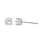 14K White Gold Lab-Grown Diamond 4-Prong Classic Stud Earrings