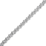 14K White Gold Lab-Grown Diamond Miracle Plate + S-Link Tennis Bracelet // 7"