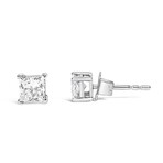 14K White Gold Princess-Cut Lab-Grown Diamond Solitaire Stud Earrings IV