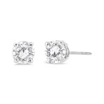 14K White Gold Lab-Grown Diamond 4-Prong Classic Stud Earrings