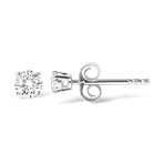 925 Sterling Silver Round Lab-Grown Diamond Classic 4-Prong Solitaire Stud Earrings I