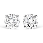 925 Sterling Silver Round Lab-Grown Diamond Classic 4-Prong Solitaire Stud Earrings III