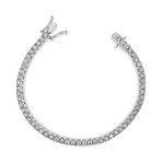 14K White Gold Miracle Set Round-Cut Lab-Grown Diamond Illusion Tennis Bracelet // 7"