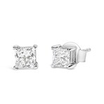 14K White Gold Princess-Cut Lab-Grown Diamond Solitaire Stud Earrings IV