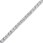 14K White Gold Miracle Set Round-Cut Lab-Grown Diamond Illusion Tennis Bracelet // 7"