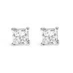 14K White Gold Princess-Cut Lab-Grown Diamond Solitaire Stud Earrings IV