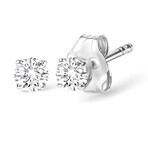 925 Sterling Silver Round Lab-Grown Diamond Classic 4-Prong Solitaire Stud Earrings II