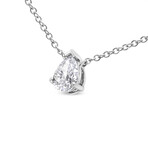 14K White Gold Lab-Grown Pear Shape Solitaire Diamond Pendent Necklace // 18"