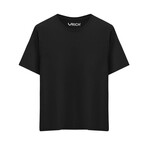 Set of 4 // Basic Crewneck Short Sleeve T-Shirt // Black + White + Navy+ Anthracite (XL)