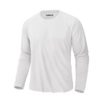 Set of 3 // Basic Crewneck Long Sleeve T-Shirt // White + Black + Smoked (2XL)