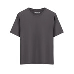 Set of 4 // Basic Crewneck Short Sleeve T-Shirt // White + Black + Anthracite + Gray (M)