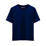 Set of 3 // Basic Crewneck Short Sleeve T-Shirt // White + Black + Navy (L)