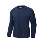 Set of 4 // Basic Crewneck Long Sleeve T-Shirt // White + Black + Navy + Smoked (M)