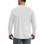 Set of 3 // Basic Crewneck Long Sleeve T-Shirt // White+ Black + Navy (XL)