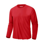 Set of 3 // Basic Crewneck Long Sleeve T-Shirt // White + Black + Red (L)