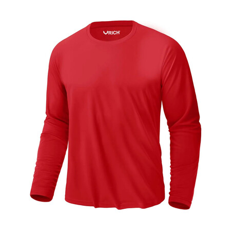 Basic Crewneck Long Sleeve T-Shirt t // Red (S)