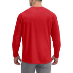 Set of 3 // Basic Crewneck Long Sleeve T-Shirt // White + Black + Red (S)