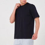 Set of 2 // Basic Crewneck Short Sleeve T-Shirt // Navy + White (S)