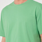 Set of 2 // Basic Crewneck Short Sleeve T-Shirt // Green + White (S)