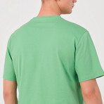 Set of 2 // Basic Crewneck Short Sleeve T-Shirt // Green + White (2XL)