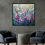 Colorful Flowers Painting  by OLena Art (26"H x 26"W x 1.5"D)