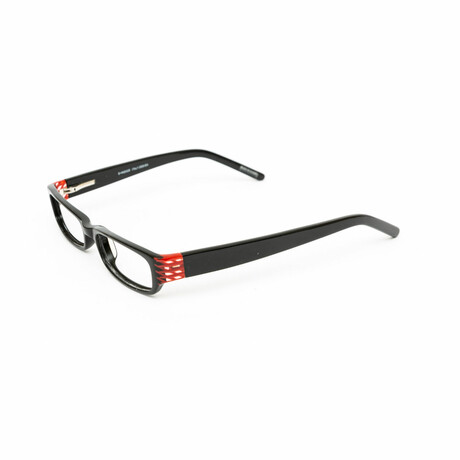 Men's // Acetate Rectangular Reading Glasses // Red & Black (Clear +1.00)