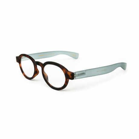Unisex // London Rubberized Reading Glasses // Blue + Tortoise (Clear +1.00)