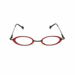 Unisex // Metal Oval Reading Glasses // Red + Black (Clear +1.00)