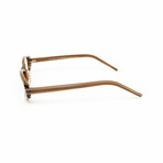 Women's // Rectangular Acetate Reading Glasses // Brown (Clear +1.00)