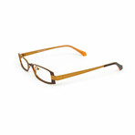 Unisex // Rectangular Metal Reading Glasses // Gold & Bronze (Clear +1.00)