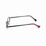 Unisex // Metal Oval Reading Glasses // Red + Black (Clear +1.00)