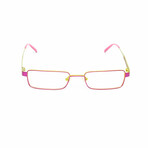 Women's // Metal Rectangular Reading Glasses // Purple & Green (Clear +1.00)