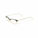 Unisex // Pearl Rectangular Reading Glasses // Gray & Ivory (Clear +1.00)