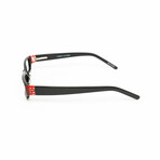 Men's // Acetate Rectangular Reading Glasses // Red & Black (Clear +1.00)